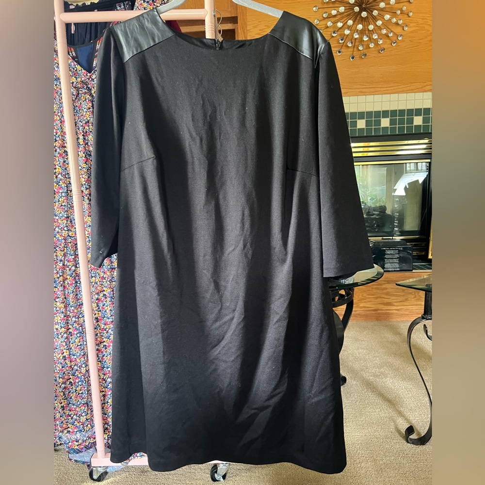 Dress barn Black Dress with Leather Accents